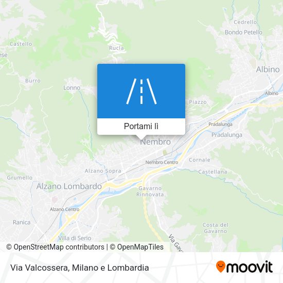 Mappa Via Valcossera
