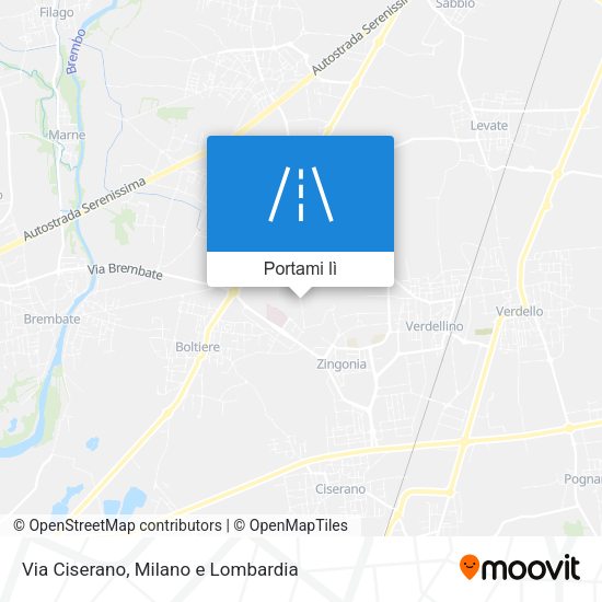 Mappa Via Ciserano