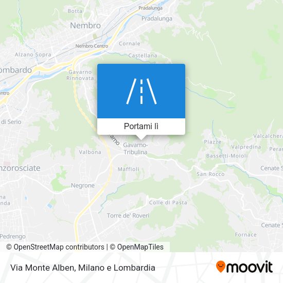 Mappa Via Monte Alben