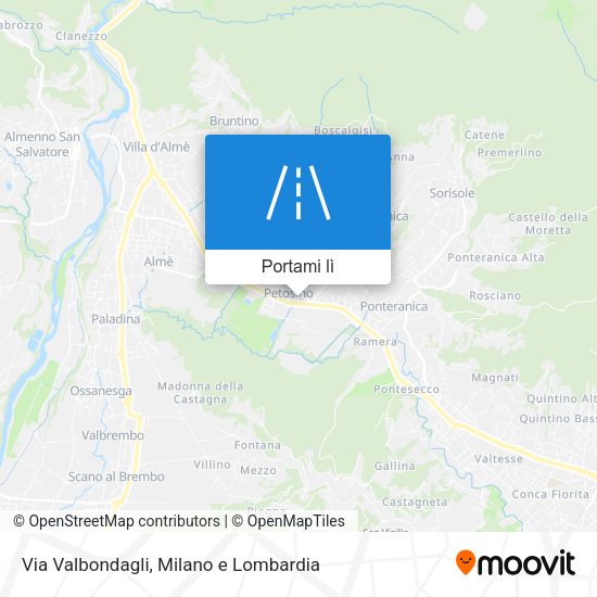 Mappa Via Valbondagli