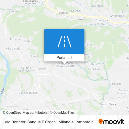 Mappa Via Donatori Sangue E Organi