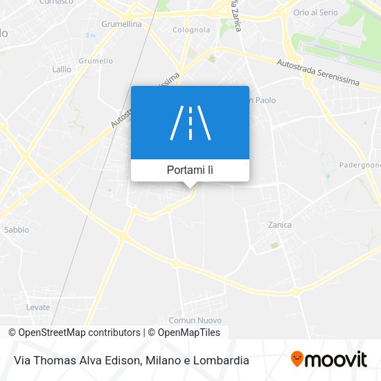 Mappa Via Thomas Alva Edison