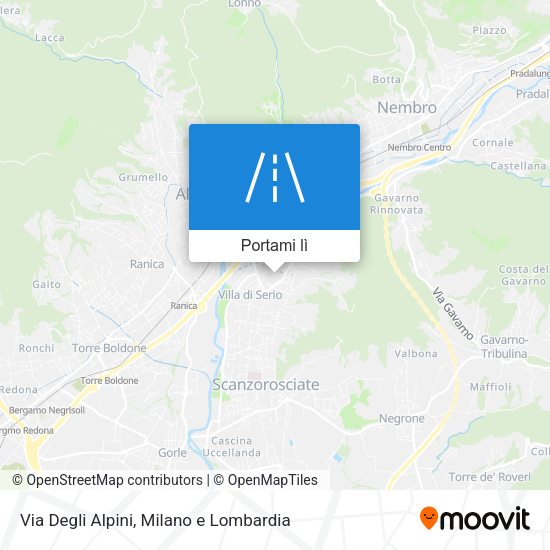 Mappa Via Degli Alpini