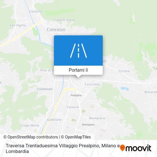 Mappa Traversa Trentaduesima Villaggio Prealpino