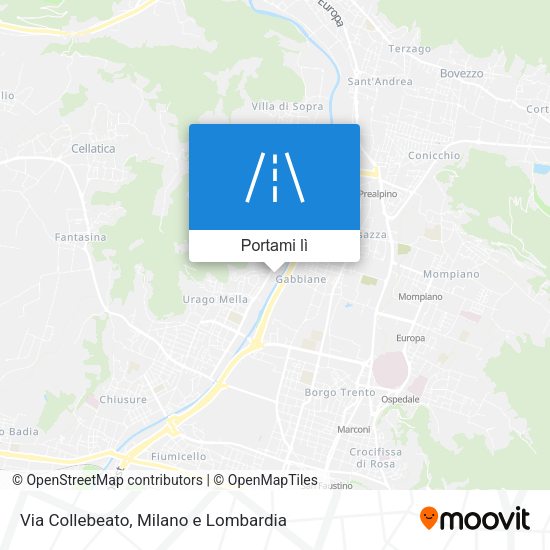 Mappa Via Collebeato