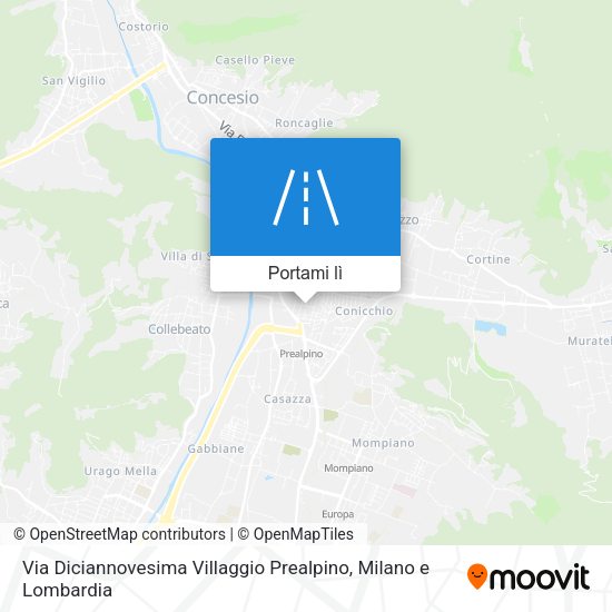 Mappa Via Diciannovesima Villaggio Prealpino