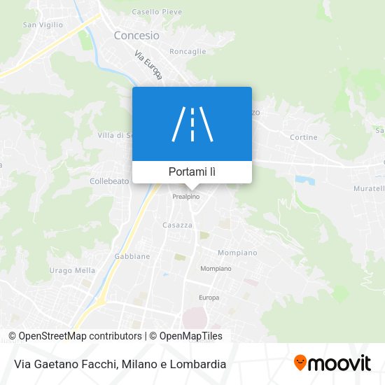 Mappa Via Gaetano Facchi