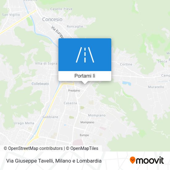 Mappa Via Giuseppe Tavelli
