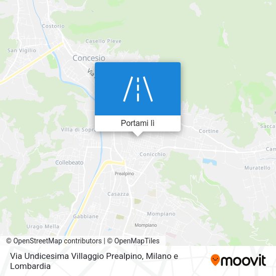 Mappa Via Undicesima Villaggio Prealpino