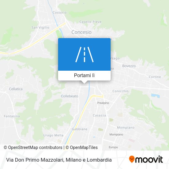 Mappa Via Don Primo Mazzolari