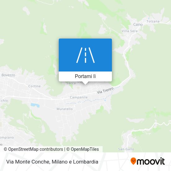Mappa Via Monte Conche