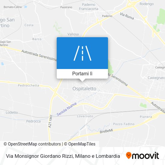 Mappa Via Monsignor Giordano Rizzi