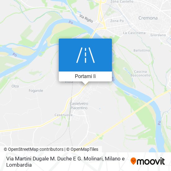 Mappa Via Martini Dugale M. Duche E G. Molinari