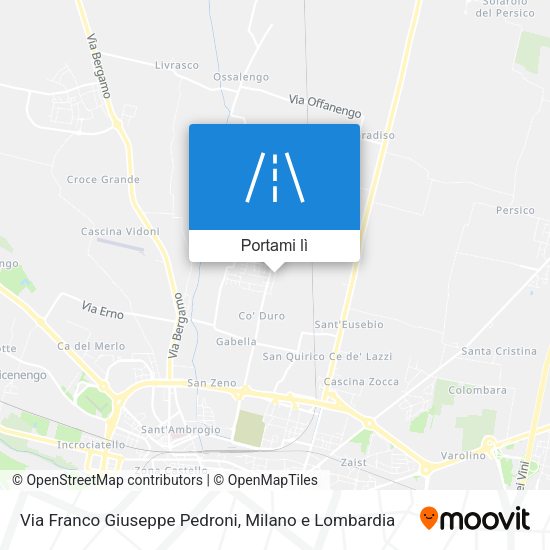 Mappa Via Franco Giuseppe Pedroni