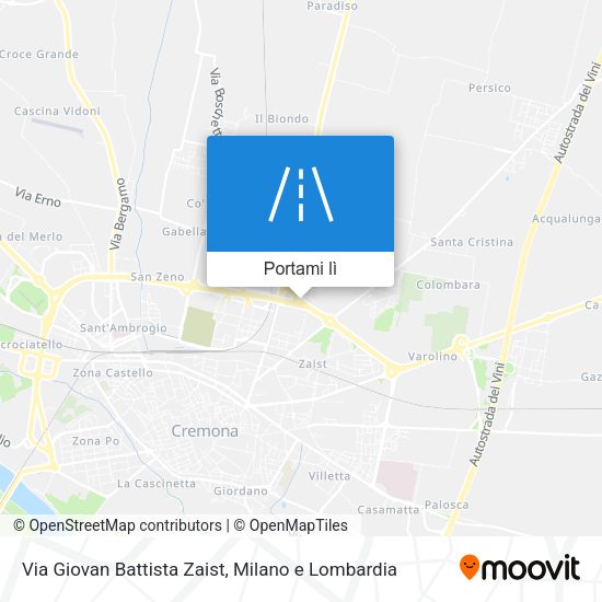 Mappa Via Giovan Battista Zaist