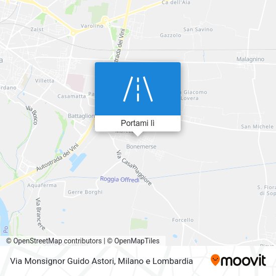 Mappa Via Monsignor Guido Astori