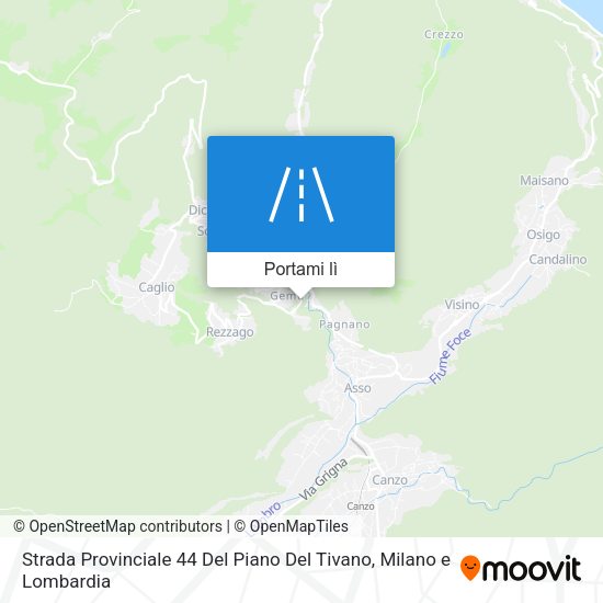 Mappa Strada Provinciale 44 Del Piano Del Tivano