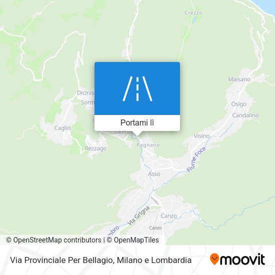 Mappa Via Provinciale Per Bellagio