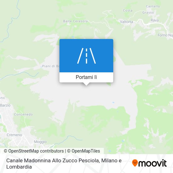 Mappa Canale Madonnina Allo Zucco Pesciola