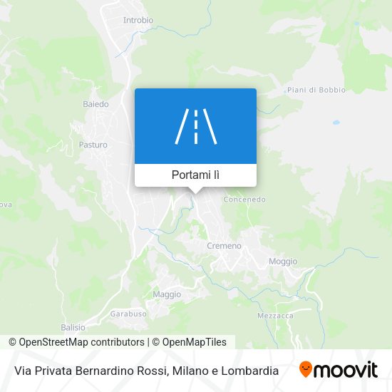 Mappa Via Privata Bernardino Rossi
