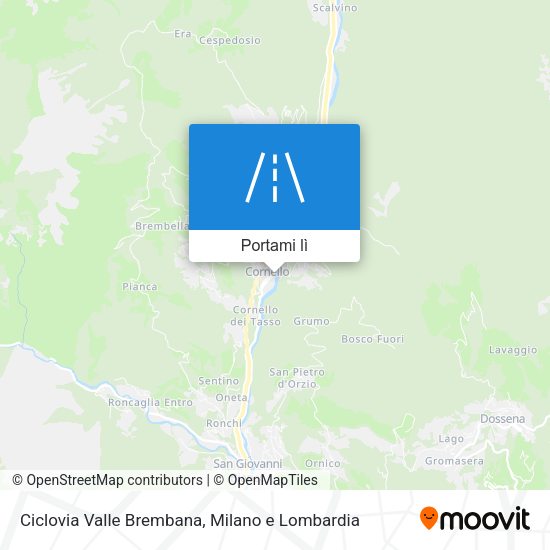 Mappa Ciclovia Valle Brembana