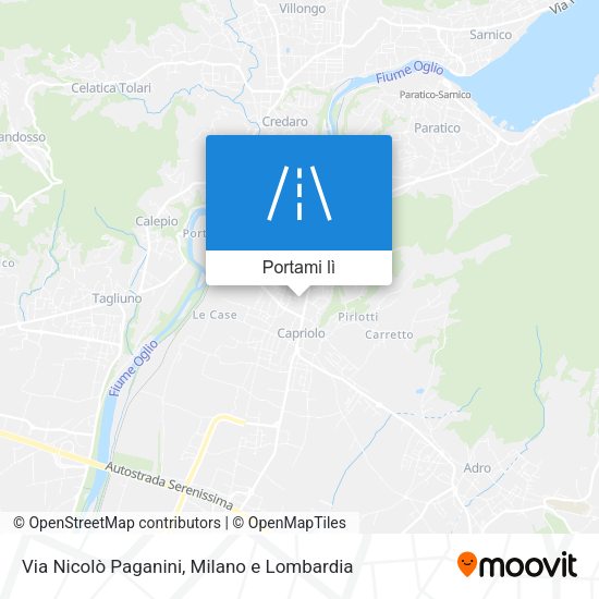 Mappa Via Nicolò Paganini