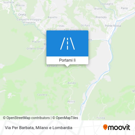 Mappa Via Per Barbata