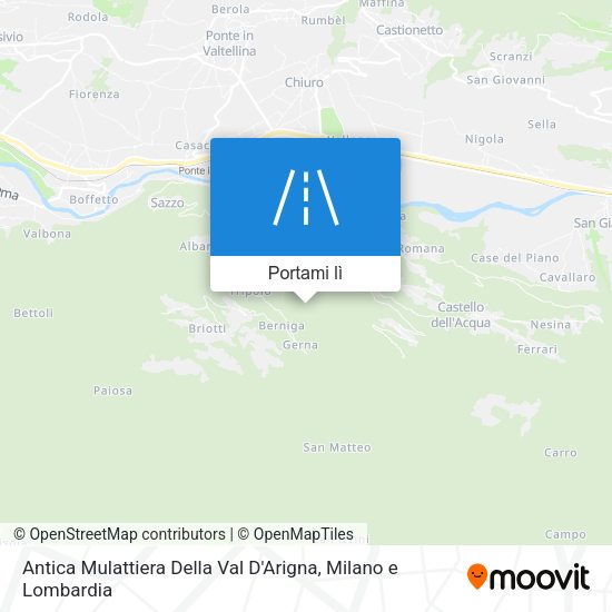 Mappa Antica Mulattiera Della Val D'Arigna