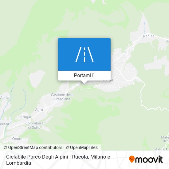 Mappa Ciclabile Parco Degli Alpini - Rucola