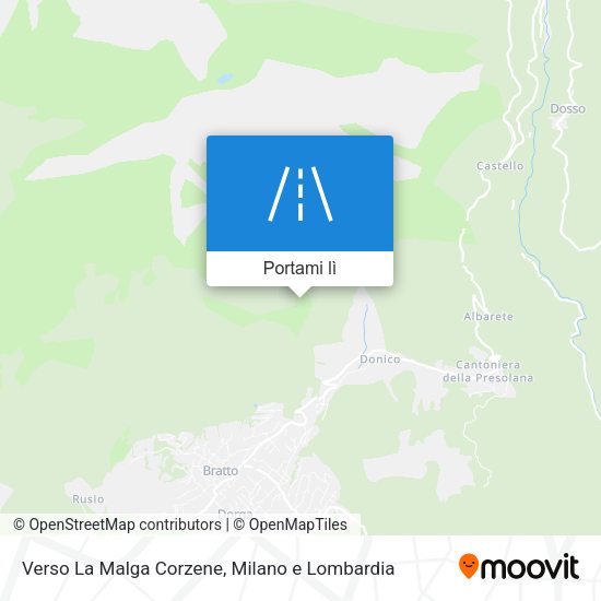 Mappa Verso La Malga Corzene