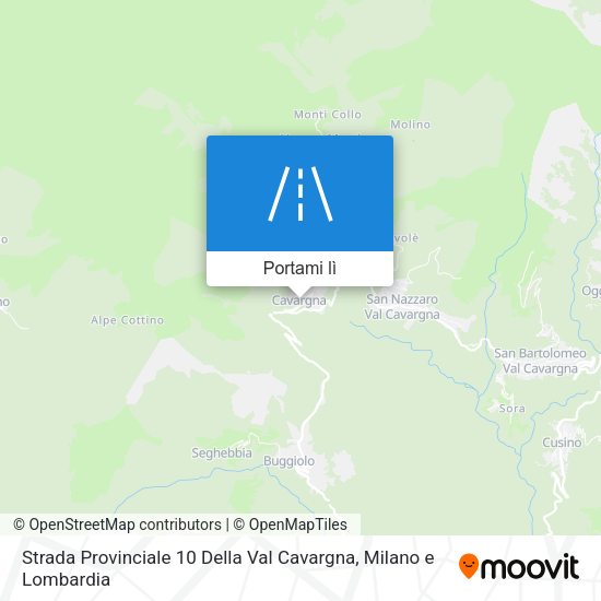 Mappa Strada Provinciale 10 Della Val Cavargna