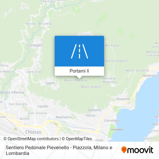 Mappa Sentiero Pedonale Pievenello - Piazzola