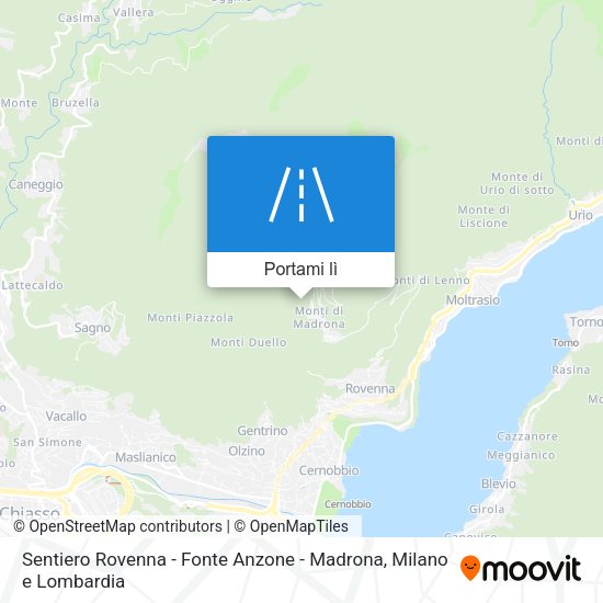 Mappa Sentiero Rovenna - Fonte Anzone - Madrona