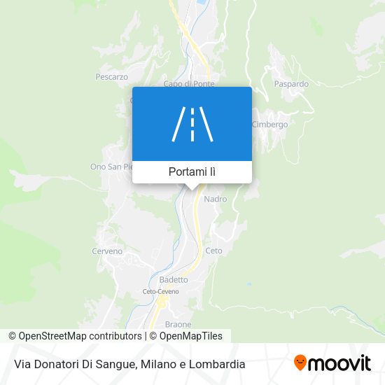 Mappa Via Donatori Di Sangue