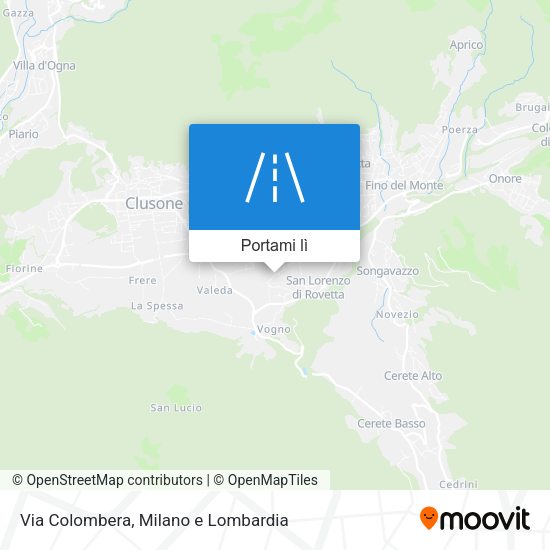 Mappa Via Colombera