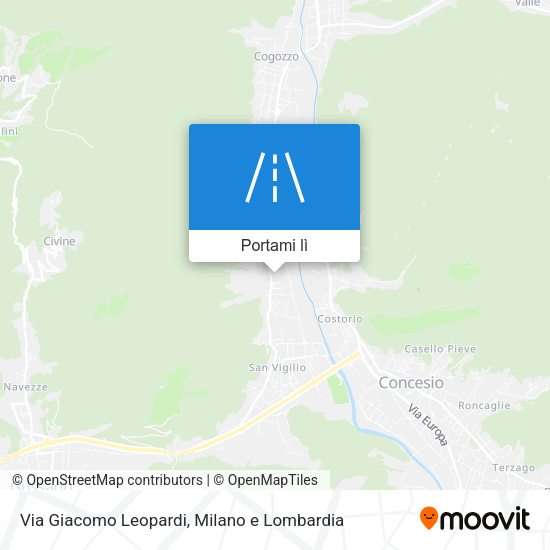 Mappa Via Giacomo Leopardi