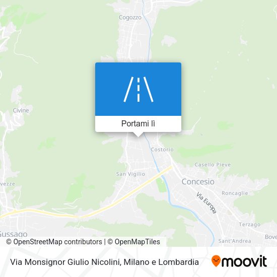 Mappa Via Monsignor Giulio Nicolini