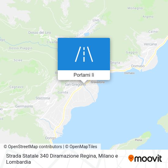 Mappa Strada Statale 340 Diramazione Regina
