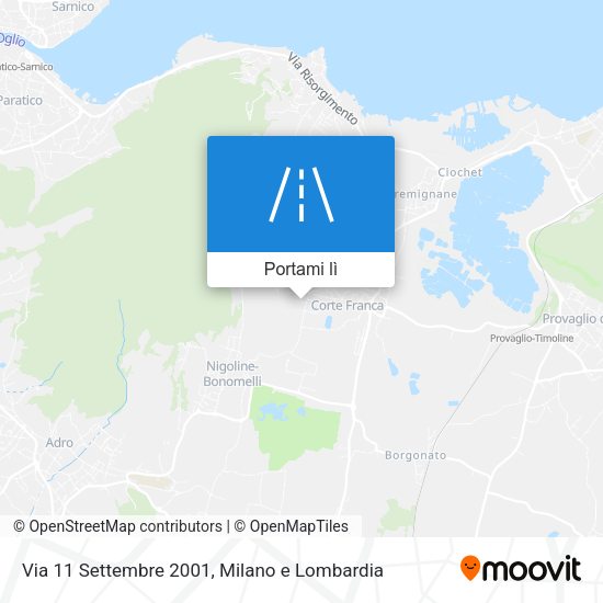 Mappa Via 11 Settembre 2001