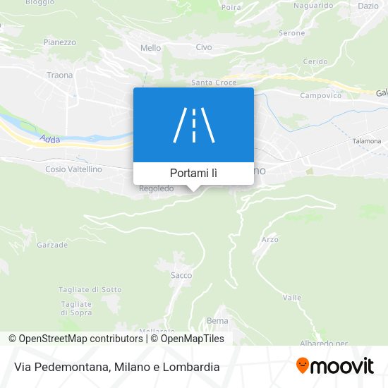 Mappa Via Pedemontana