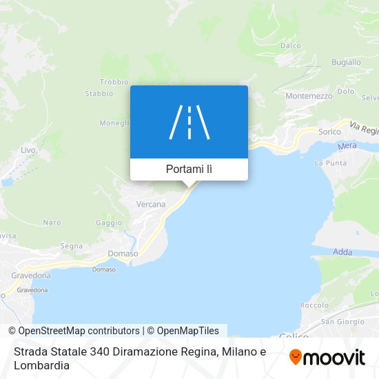 Mappa Strada Statale 340 Diramazione Regina