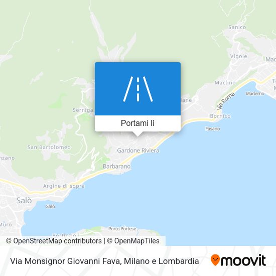 Mappa Via Monsignor Giovanni Fava