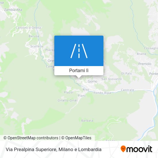 Mappa Via Prealpina Superiore