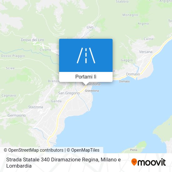 Mappa Strada Statale 340 Diramazione Regina