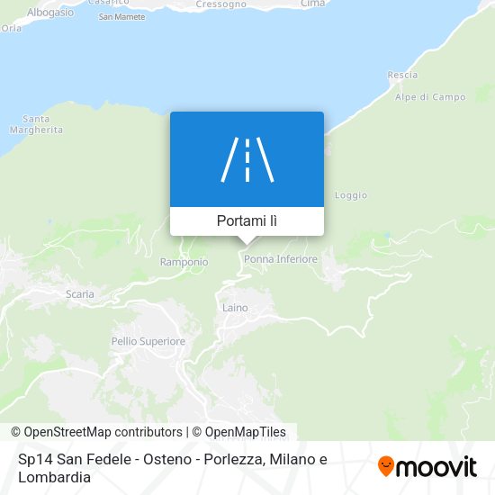 Mappa Sp14 San Fedele - Osteno - Porlezza