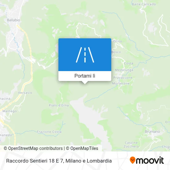 Mappa Raccordo Sentieri 18 E 7