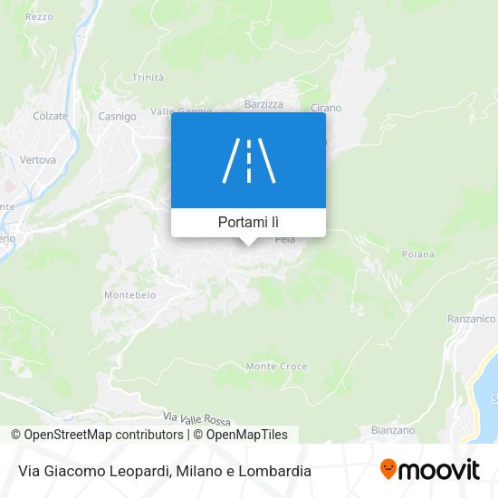 Mappa Via Giacomo Leopardi
