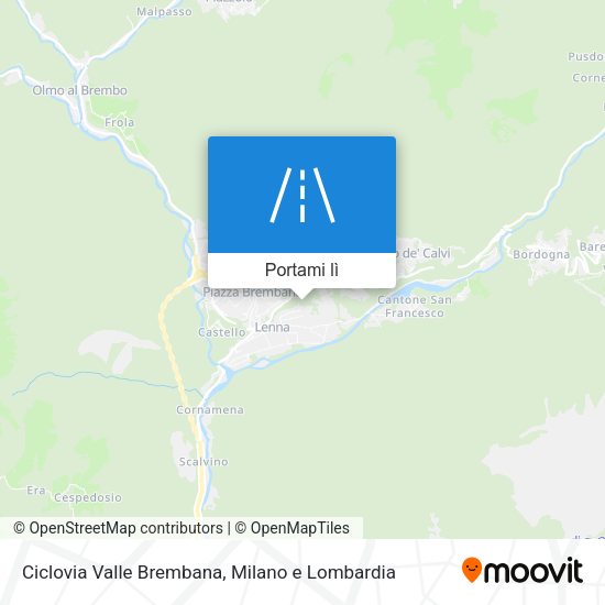Mappa Ciclovia Valle Brembana