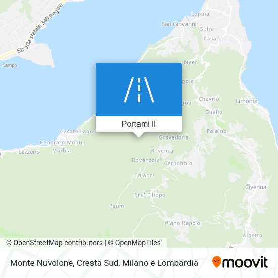 Mappa Monte Nuvolone, Cresta Sud
