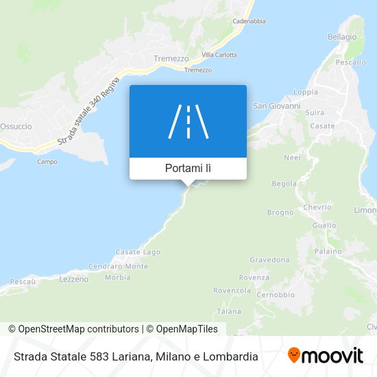 Mappa Strada Statale 583 Lariana